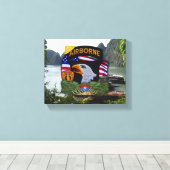 第101空挺師団ベトナム戦争退役軍人車 キャンバスプリント (インサイチュ (ウッドフロア))