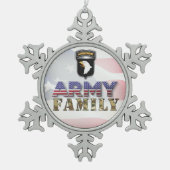 第101空挺師団陸軍科 スノーフレークピューターオーナメント (正面)