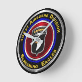 第101空挺師団、イーグルズ叫び声 ラウンド壁時計 (傾斜)