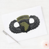 第101空挺師団「イーグルズ叫び素朴」 楕円形シール (封筒)