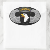 第101空挺師団「絶叫イーグルズ」 楕円形シール (バッグ)