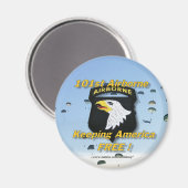 第101空挺部隊冷蔵庫用マグネットパッチ軍息子の妻 マグネット (正面/裏面)