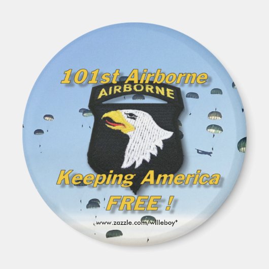 第101空挺部隊冷蔵庫用マグネットパッチ軍息子の妻 マグネット (正面)