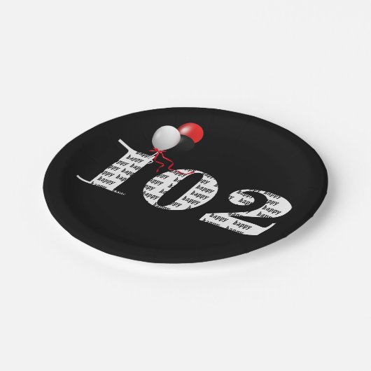 第102回誕生日パーティー風船 ペーパープレート (アングル)