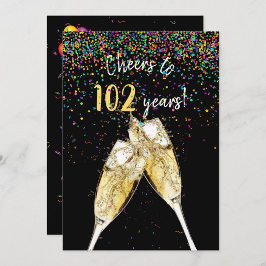 第102回誕生日パーティー 招待状 (正面/裏面)