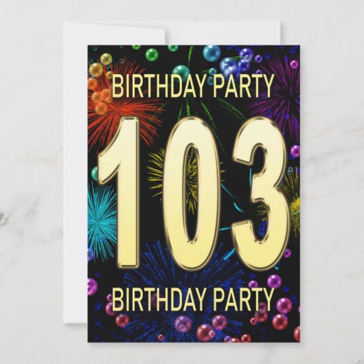 第103回バースデーパーティー招待花火大会 招待状 (正面)