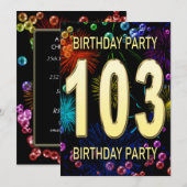第103回バースデーパーティー招待花火大会 招待状 (正面/裏面)