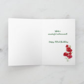 第103誕生日水彩赤ポピーハミングバード カード (内部)