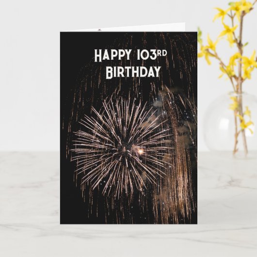 第103誕生日花火 カード (黄色い花)