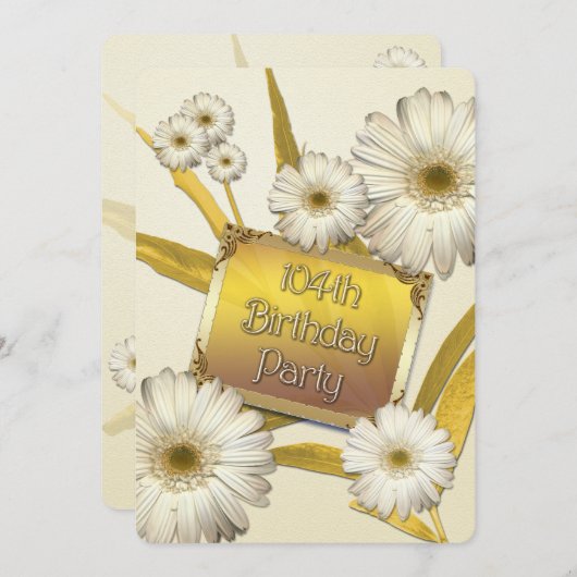 第104回バースデーパーティーデイジー 招待状 (正面/裏面)