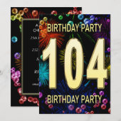 第104回バースデーパーティー招待花火大会 招待状 (正面/裏面)
