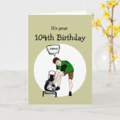 第104誕生日おもしろいローンモア侮辱 カード (黄色い花)