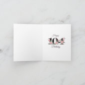 第104誕生日紙カード – フローラ年齢104 カード (内部)