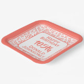 第105パーティー乱数パターン珊瑚/白 ペーパープレート (傾斜あり)