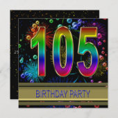 第105回バースデーパーティーへの招待(バブル) 招待状 (正面/裏面)