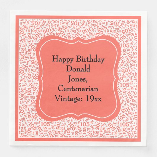 第105誕生日サンゴ/白ブラケット番号パターン (正面)