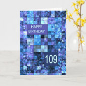 第109誕生日、ブルースクウェア、 カード (黄色い花)