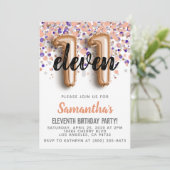 第11バラ金ゴールド誕生日招待状 招待状 (スタンド正面)