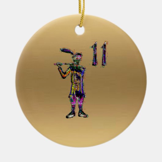 第11及び第12日のクリスマスの装飾、 セラミックオーナメント (正面)