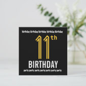 第11回バースデーパーティモダン金ゴールドとブラック 招待状 (スタンド正面)