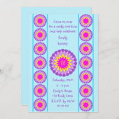 第11回バースデーパーティー招クール待ブルー11 招待状 (正面/裏面)