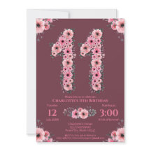 第11回ビッグ誕生日ガールピンク花緑