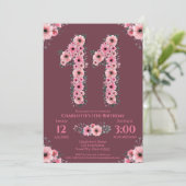 第11回ビッグ誕生日ガールピンク花緑 招待状 (スタンド正面)