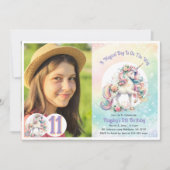 第11回ユニコーン写真誕生日パーティー虹 招待状 (正面)