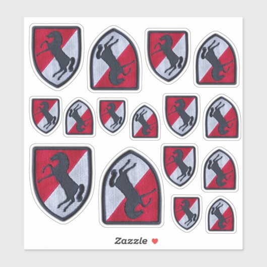 第11回装甲騎兵連隊フォートミードの輪郭 シール (シート)