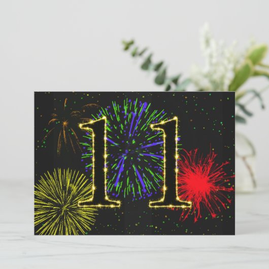 第11回誕生日パーティーの招待状 招待状 (スタンド正面)