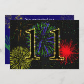 第11回誕生日パーティーの招待状 招待状 (正面/裏面)