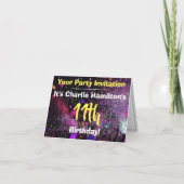 第11回誕生日パーティーへの招待 ノートカード (正面)