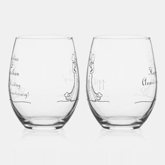 第11回鉄結婚鋼線アートカップル ステムなしワイングラス (左)