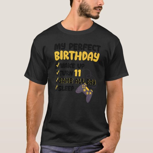 第11日パーフェクト誕生日ゲーム11歳ガム Tシャツ (正面)