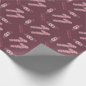 第11期女子ピンク花緑誕生日 ラッピングペーパー (角)