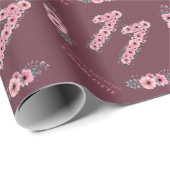 第11期女子ピンク花緑誕生日 ラッピングペーパー (ロールコーナー)