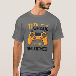第11級レベルのロック解除されたビデオゲームゲーマーピクセル Tシャツ