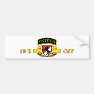 第11装甲Cav狙撃兵タブ19D Cavの偵察者 バンパーステッカー