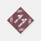 第11誕生日の少女フォトコラージピンクフラワー スタンダードカクテルナプキン (角)