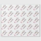 第11誕生日の少女フォトコラージピンクフラワー ラッピングペーパー (フラット)