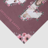 第11誕生日の少女フォトコラージピンクフラワー 薄葉紙 (詳細)