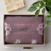 第11誕生日の少女フォトコラージピンクフラワー 薄葉紙 (ギフト)