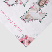 第11誕生日の少女フォトコラージピンクフラワー 薄葉紙 (詳細)