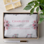 第11誕生日の少女フォトコラージピンクフラワー 薄葉紙 (ギフト)