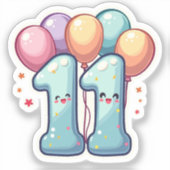 第11誕生日カスタムカットビニールシール シール (正面)
