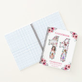 第11誕生日ガール写真ピンクの花のゲストブック ノートブック (内部)