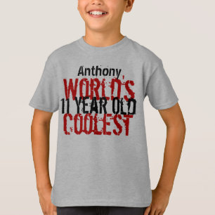 第11誕生日ギフト世界クール11歳の少年 Tシャツ