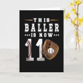 第11誕生日ギフト野球選手11歳の少年 カード (黄色い花)