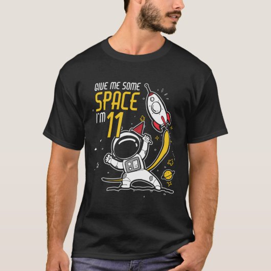 第11誕生日シャツボーイ11歳宇宙空間A Tシャツ (正面)