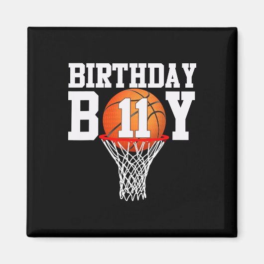 第11誕生日スポーツ11歳Bysketbyll 11男の子 マグネット (正面)